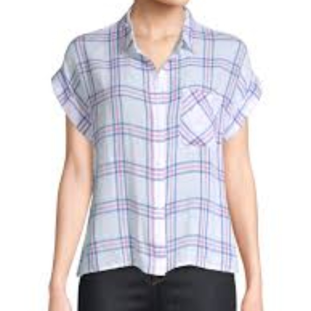 Rails Whitney Raspberry Azure Top Size Large - image 1